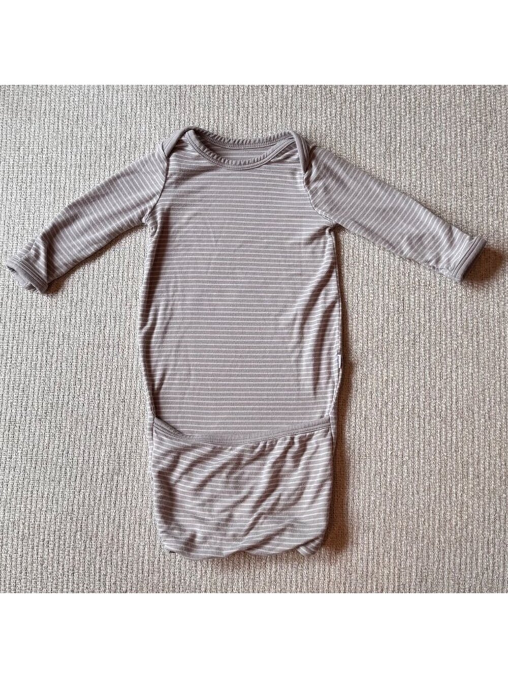 Little Sleepies Infant Gown Preemie/Micro Preemie Gray Stripes